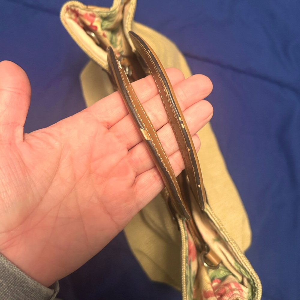 Vintage Fossil woven tan satchel handbag - Picture 5 of 7